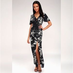 Amuse Society Black and White Maxi Dress